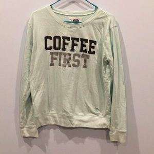 Cute turquoise crew neck sweater